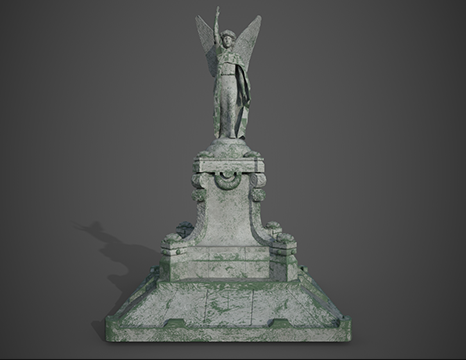 Urban statue with winged angel - World War Two Second WWII Western campaign USA UK Germany 3D Model